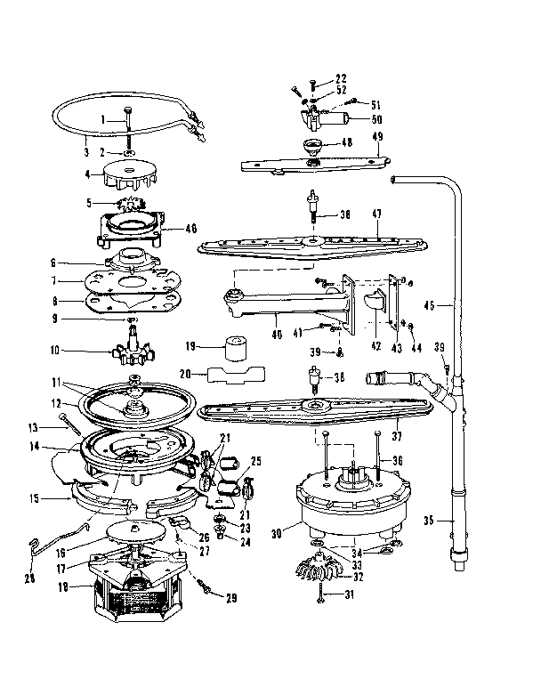 MOTOR, HEATER, AND SPRAY ARM DETAILS