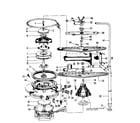 Kenmore 587736412 motor, heater, and spray arm details diagram