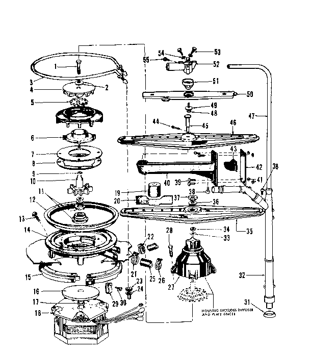 Motor, heater, and spray arm details