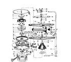 Kenmore 587736312 motor, heater, and spray arm details diagram