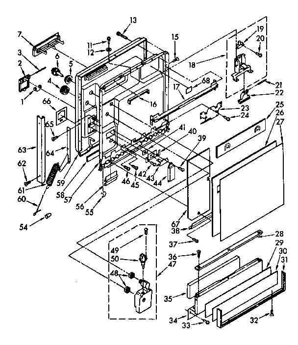 Door and toe panel parts