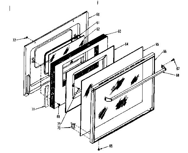 Oven door section