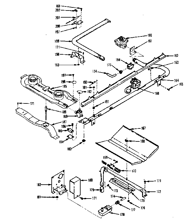 OVEN AND TOP BURNER SECTION