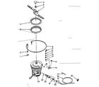 Kenmore 6651595840 heater, pump and lower sprayarm parts diagram