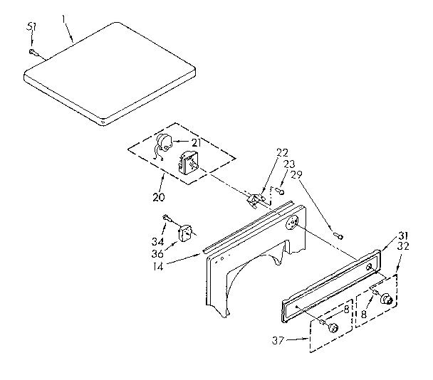 Top and controls parts