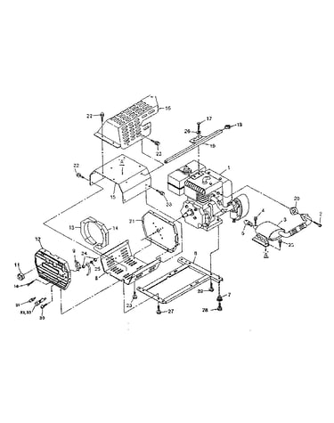 Complete engine and brackets