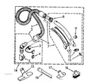 Kenmore 1162543083 hose and attachment parts diagram