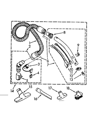 Hose and attachment parts