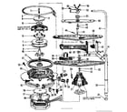 Kenmore 587153200 motor, heater, and spray arm details diagram