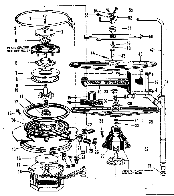 Motor, heater, and spray arm details