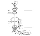 Kenmore 6651591681 heater, pump and lower sprayarm parts diagram