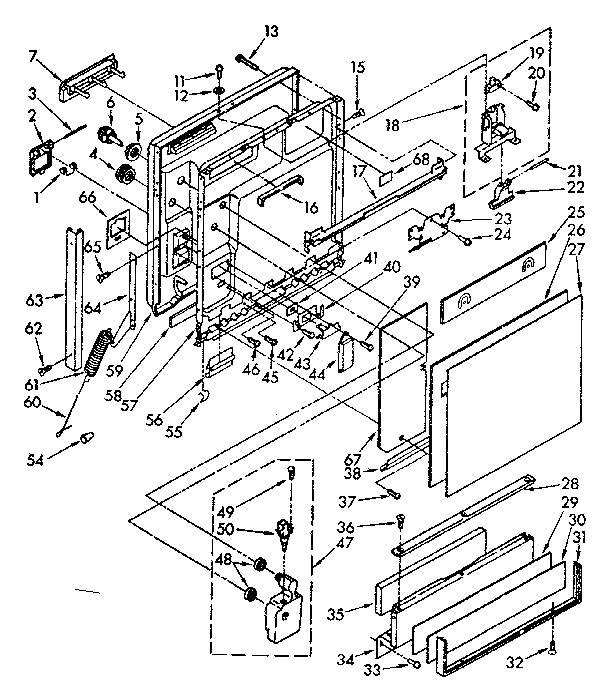 Door and toe panel parts