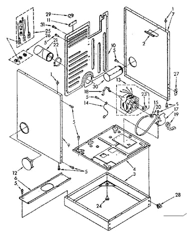 Cabinet and motor parts