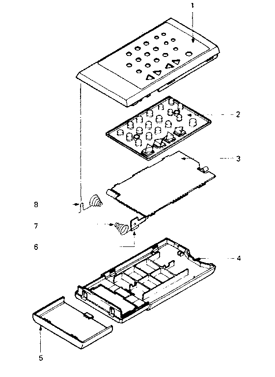 Transmitter exploded view and repair parts list