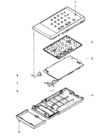 Transmitter exploded view and repair parts list