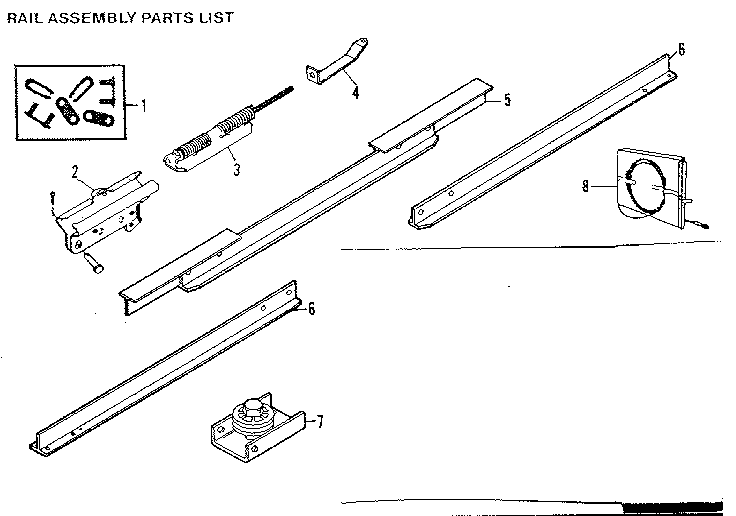 Rail assembly parts