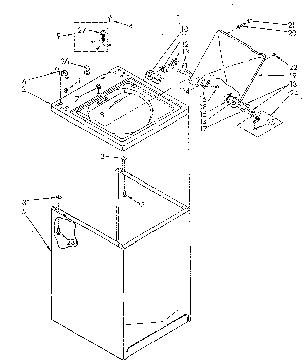 Top and cabinet parts