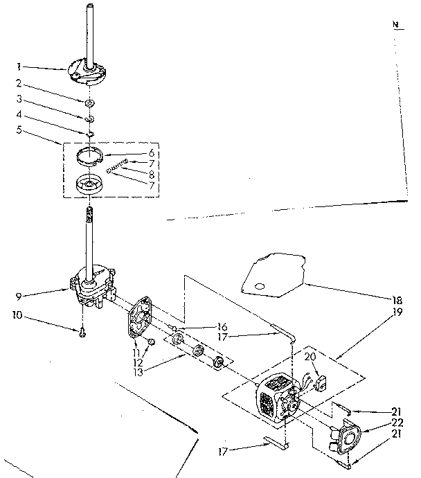Brake, clutch, gearcase, motor and pump parts
