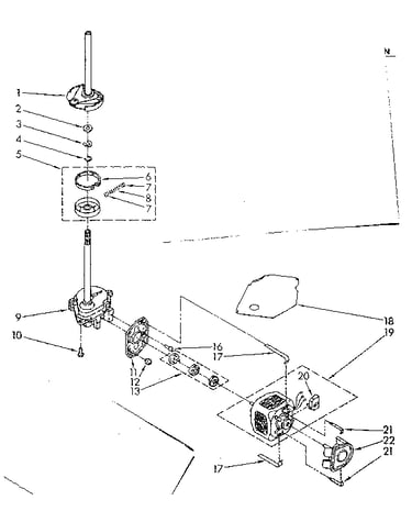 Brake, clutch, gearcase, motor and pump parts