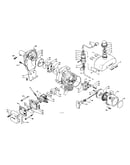 Fuel tank, recoil starter and clutch