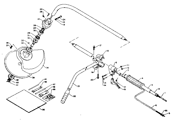 Throttle, driving shaft, cutter head, tools and accessary