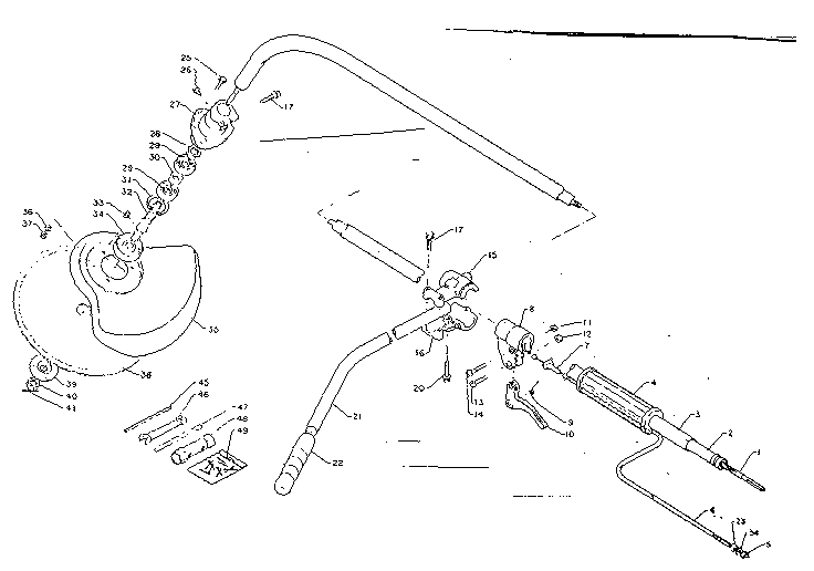 Throttle, driving shaft, cutter head, tools and accessary