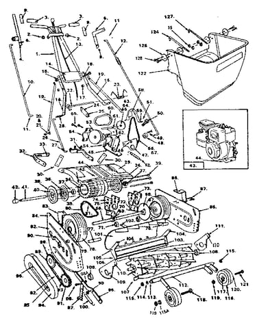 Front throw reel mower