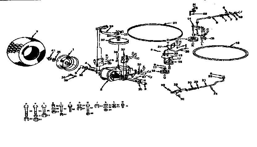 Transmission and rear wheel