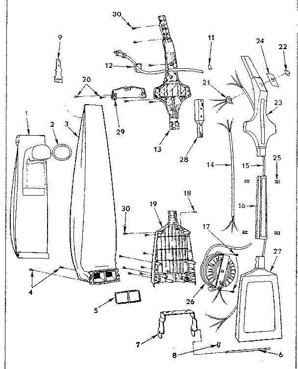 Handle and bag housing