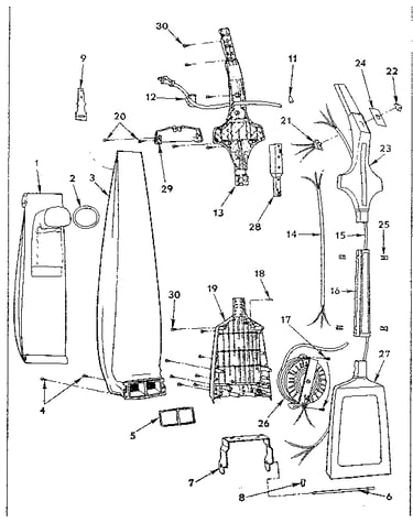 Handle and bag housing