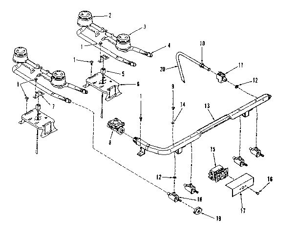 Top burner section