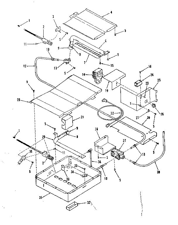 Broiler & oven burner section