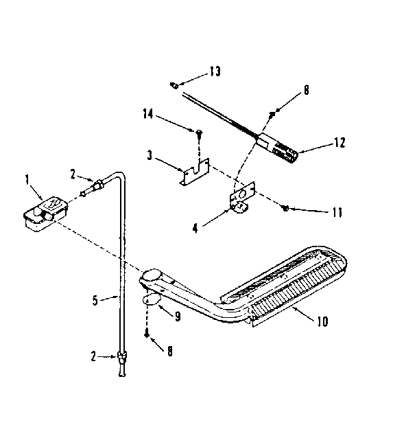 Upper oven burner section