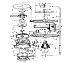 Kenmore 5871466080 motor, heater, and spray arm details diagram