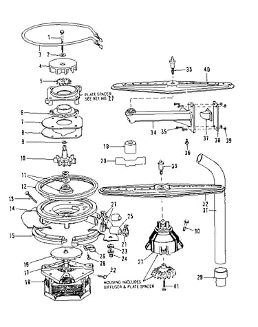 Motor, heater, and spray arm details