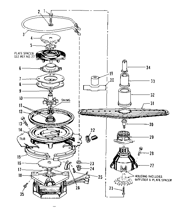 Motor, heater, and spray arm details