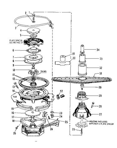 Motor, heater, and spray arm details