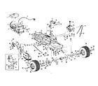 Craftsman 536963100 engine and wheel assembly diagram