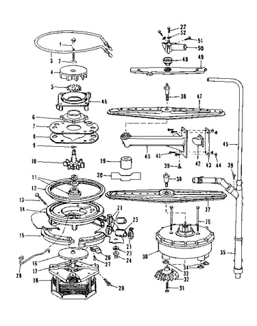 Motor, heater, and spray arm details