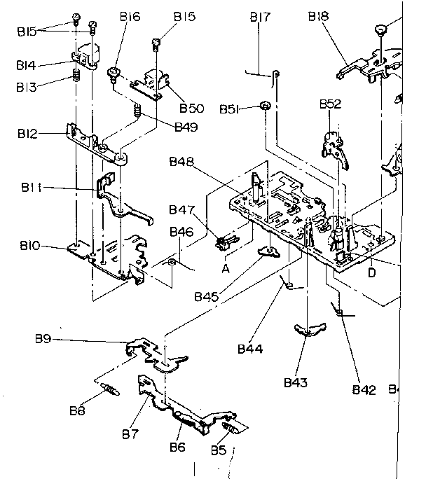 Cassette mechanism exploded view record / play back