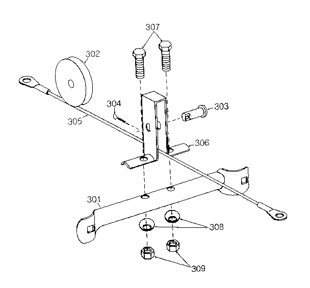 LEG BRACE (WITH PULLEY/CABLE ASSEMBLY)