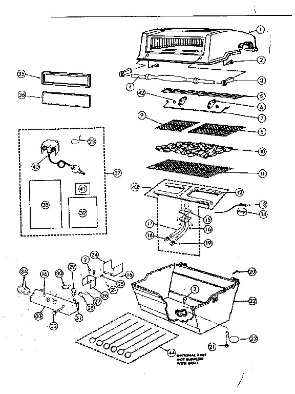 Illustration for grill and burner section