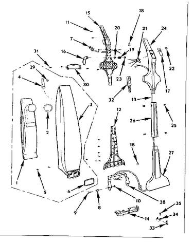 Handle and bag housing
