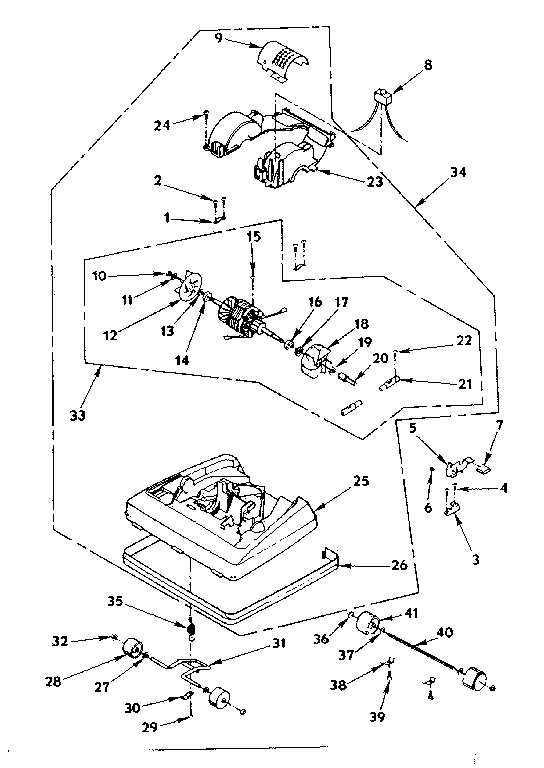 Nozzle and motor assembly