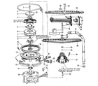 Kenmore 587701103 motor, heater, and spray arm details diagram