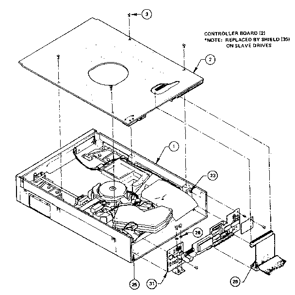 Drive, controller, and driver board assembly