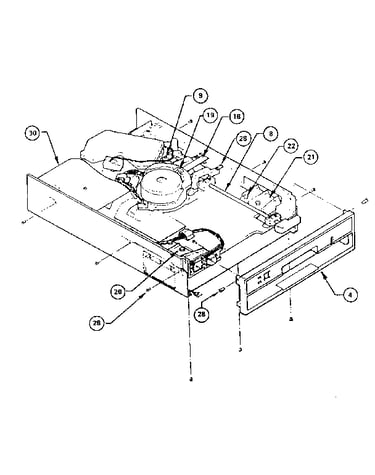 Front panel, shaft, and guide bracket assemblies