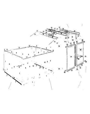 Floor frame & wall assembly, roof support & door assembly