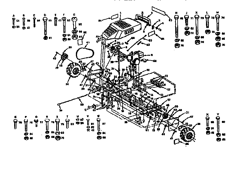 Hood, engine, channels and wheels