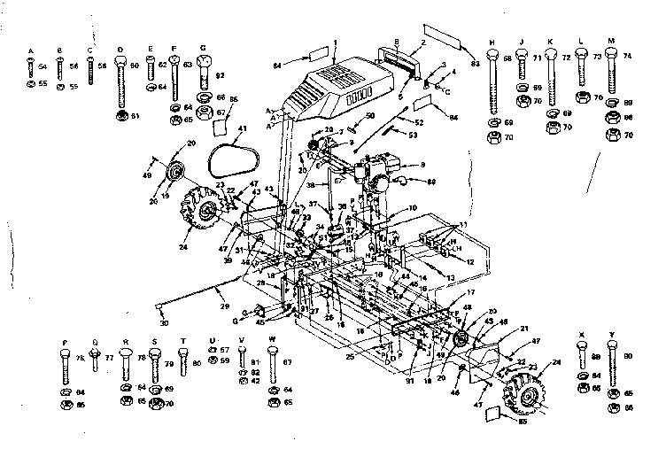Hood, engine, channels and wheels